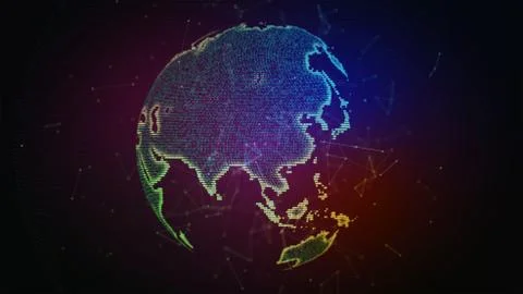 World map globe point concept. Around Earth globe global network connection. 3d 스톡 일러스트