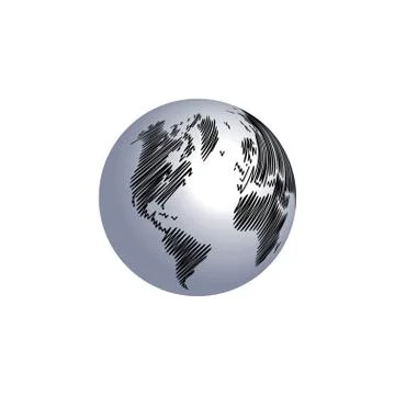 World map globe scribble Stock Illustration