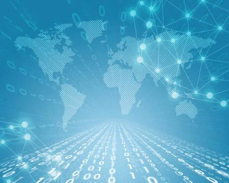 World map with glow figures Illustrazione stock