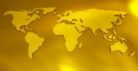 World map golden Stock Illustration