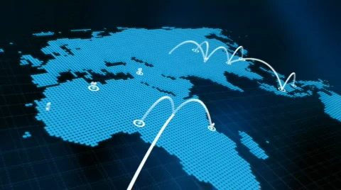 World map graphic network HD Stock Footage