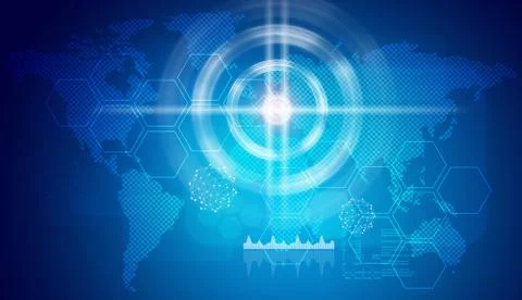 World map, graphs and other elements Stock Illustration