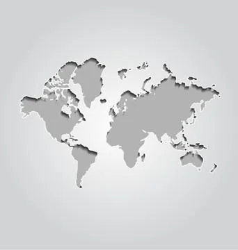 World map on gray background Stock Illustration