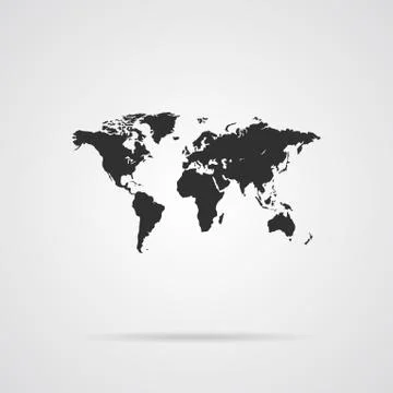 World Map Gray Icon Stock Illustration