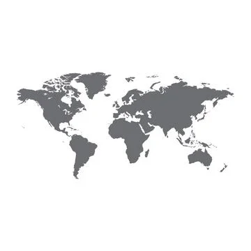 World map in gray vector. World map illustration vector Stock Illustration