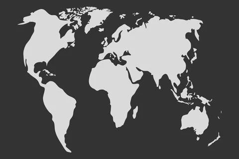 World map in gray, world map icon Stock Illustration