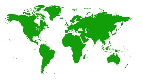World map on green ideal for chroma key applications Stock Footage 280510505