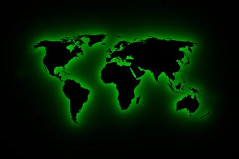 World map in green light イラスト素材