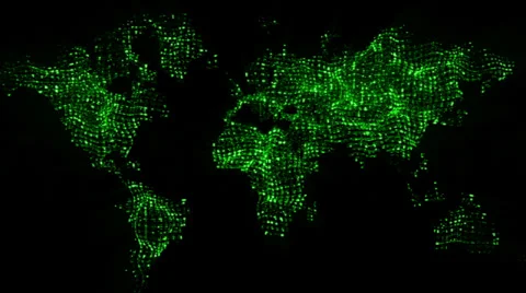 World Map Green Loop 스톡 동영상 33697516