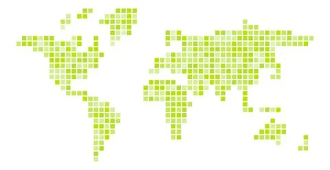 World map green mosaic of small squares. Vector illustration Illustrazione stock