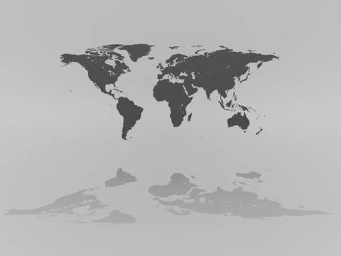 World map on grey Stock Illustration