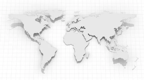 World Map on Grid Background Stock Illustration