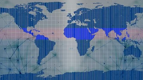 World map with grid line. Grid line world map news background. Stock Illustration