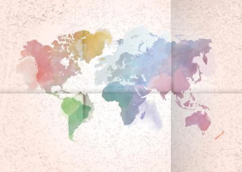World Map With Grids Stock Illustration