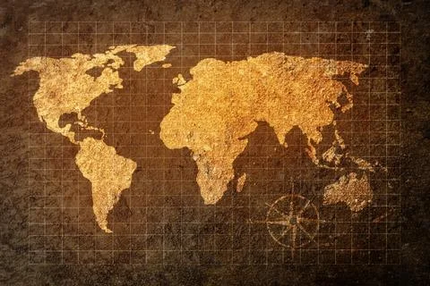 World map on grunge background Foto stock