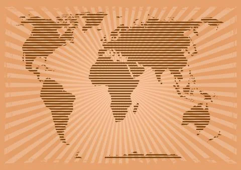World map in grunge style. Vector illustration Stock Illustration