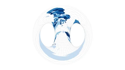 World Map. Hammer retroazimuthal projection. Loopable rotating map of the wor... Stock Footage 231569441