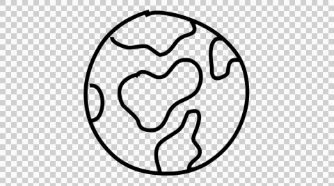 World Map hand drawn animation line sketch with transparent background Stock Footage 42871678