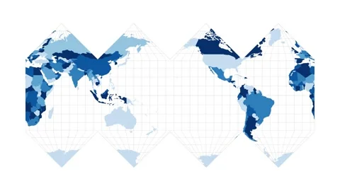 World Map. HEALPix projection. Loopable rotating map of the world. Amazing fo... Stock Footage 231569616