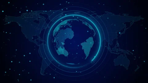 World map High speed internet wireless data transmission, Global connection Stock Footage 339142006