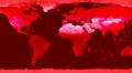 World map high tech digital satellite data view war room loop red war CRT HD Footage