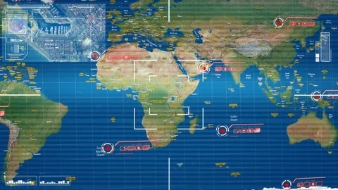 World   Map   High Tech   Scanning Stock Footage 71704201