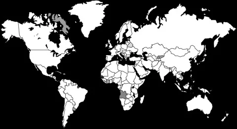 World Map Highlighting Different Countries Across Continents and Regions Video stock 341922138