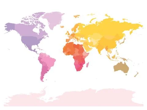 World Map Highlighting Global Borders Stock Illustration