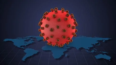 World Map Highlighting Hantavirus Spread Visualization Stock Illustration