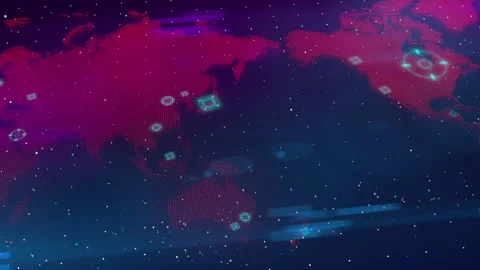 World map hologram dots digital technology animation Stock-Footage 153507156