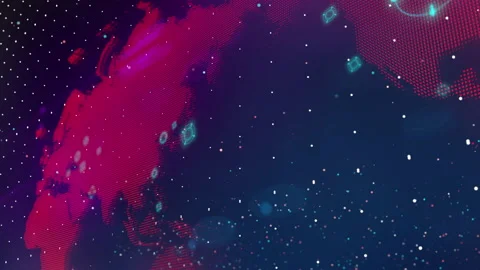 World map hologram dots digital technology animation Stock Footage 153507860