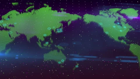 World map hologram dots digital technology animation Vídeos de archivo 153507908