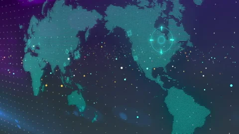 World map hologram dots digital technology animation Stock Footage 153507912
