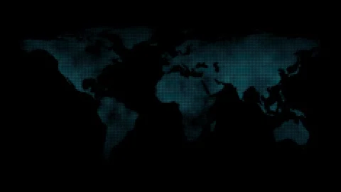 World Map Hologram Flashing Background Animation Stock Footage 300857717