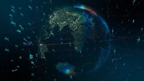 World map holographic Stock Footage 87225071