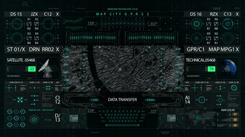 World map HUD interface display Stock Footage 172224703
