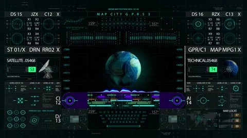 World map HUD interface display Stock Footage 172224783