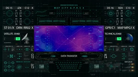 World map HUD interface display Stock Footage 172224803