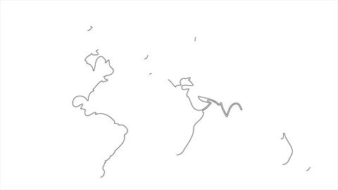 World map icon animation Alpha Luma Matte 4k video Stock Footage 111558004