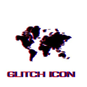 World map icon flat Stock Illustration