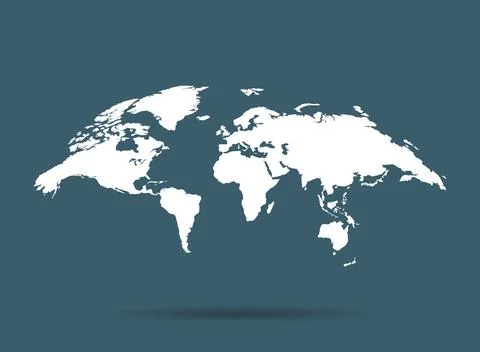 World map icon in flat style. Global country vector illustration on isolate.. Stock Illustration