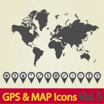 World map icon. Stock Illustration
