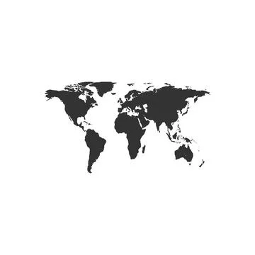 World map icon isolated. Flat design. Vector Illustration Stock Illustration