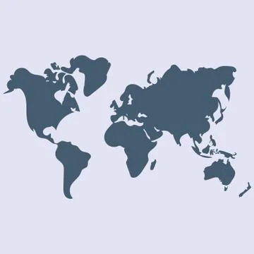 World map icon isolated on white background. Vector illustration. . Stock Illustration