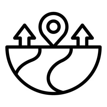 World map icon outline vector. Around globe Stock Illustration