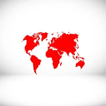 World map icon stock vector illustration flat design Stock Illustration