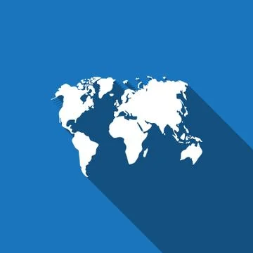World map icon stock vector illustration flat design Stock Illustration
