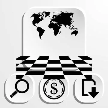 World map icon stock vector illustration flat design Stock Illustration