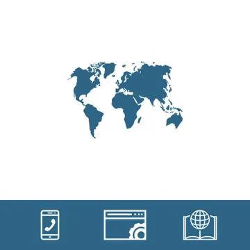 World map icon stock vector illustration flat design Illustrazione stock