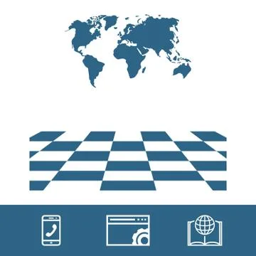 World map icon stock vector illustration flat design Stock Illustration